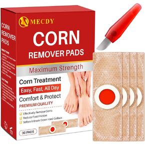 Corn Removers for Toes, Maximum Strength Foot Corn Remover, Fast & Effective Corn Removal, 30 Pads