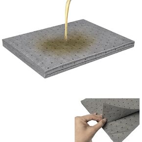 Oil Absorbent Pads (10-Pack) - 13"x9.8" Garage Mats | Quick-Absorbing Oil & Fluid | Workshop, Automotive Spill Control | Concrete & Metal Protection | Handles Minor Water Spills
