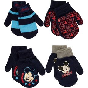 Disney Boys 4 Pack Mitten or Glove Mickey Mouse, Cars Lighting McQueen (Toddler/Little Boys), Size Age 2-4, Mickey Mitten