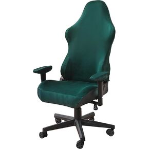 Marsrut Gaming Chair Covers Slipcovers, Chair Seat Stretch Velvet Polyester Slipcover Replacement for Swivel Armchair Gaming Gamer Computer Large Boss Chair, Removable and Washable (Green Color)