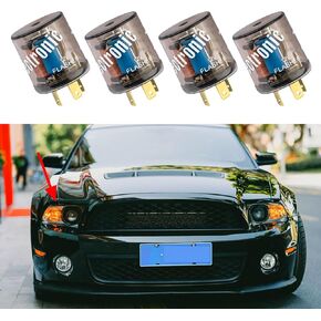 4PCS LED Flasher Relay, 2 Pin Heavy Duty 12V LED Turn Signal Relay for Fixing Hyper Flashing, Universal Two Prong Round Electronic Flasher Blinker Relay Replacement for Car Truck SUV