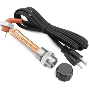 3500069 Engine Block Immersion Heater Fit for Ford, Mercury, Lincoln, International/Navistar, John Deere 27mm Thread, 120 Volts, 1000 Watts, 15A, with Cordset Cord and Plug Protector