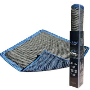 Dialed Clay Towel - Mesh 3.0 Design - Surface Prep for Waxing, Polishing and Sealant - Fine Grade - 12"" x 12"", Regular, Marina Blue