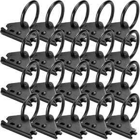 10-Pack Heavy Duty Steel E-Track O-Rings Tie-Down Anchors, for Trailers, Trucks, E Track Accessories to Secure Cargo in Enclosed/Flatbed Trailer Truck, Working Load Limit 1500lbs, Black