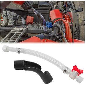 Car Gas Cans Hose, Vehicle Racing Fuel Filler Pipe with Ball Valve Shut, Automotive LC2 Jug Trigger Tube Accessories for 5 Gallon, Universal for SUVs, Sedans, Trucks (White)