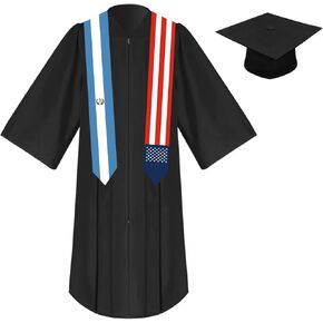 2025 Unisex St 72 Inch Guatemala Flag and USA Flag Mixed Graduation Stole Sash Graduation Scarf For Graduation's Day (Baccalaureate Gown and Hat Not Included)