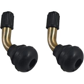4Pcs PVR70 Valve Stem Bent 45 Degree Angled, Brass Wheel Valve Stems, Snap-in Rubber Base, Compatible with Tubeless Tire Rim for Motorcycle, Scooter, ATV, Lawn Equipment