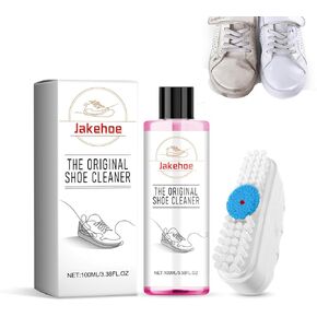 (100ml/3.38 OZ) Shoe Cleaner,Shoe Cleaning Kitwith Shoe Brush,White Shoe Cleaner Removes Dirt & Stain,Sneaker Cleaning Kit for White Leather Boots Tennis Canvas PU shoes