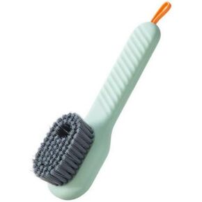 Multifunctional Cleaning Brush with Plaid Grip, Soft Fine Bristles, Easy Decontaminate,soap Dispenser (White)