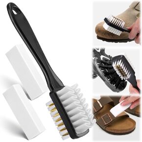 XANGNIER Shoes Cleaning Brush Kit for Birkenstock, 3PCS Suede & Nubuck Care Set with 2-in-1 Shoe Cleaning Brush & Eraser for Birkenstock Sandals,Clogs,Leather Footbeds & More,Ultimate Maintenance Tool