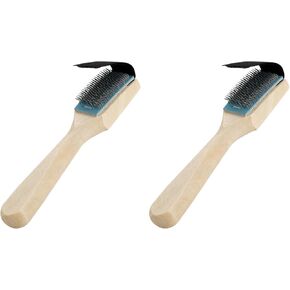 I-Mart 2 Pack Suede Brush for Dance Shoes Sole Cleaning ، Wooden Handle Handle Moede Pleaner ، فرشاة تنظيف أحذية سلكية متينة لأحذية الرقص المزعجة ، فرشاة من جلد الغزال للأحذية