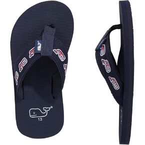 vineyard vines Boy's Embroidered Flag Whale Foam Flip Flop