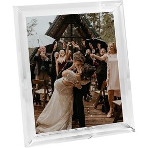 DONOUCLS Crystal 5x7Inch Picture Frame, Wedding Frame Tabletop Display, Display Pictures 5'' x 7'', Comes with Gift Box