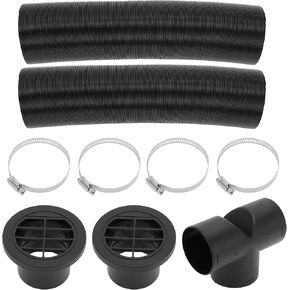 Car Truck RV Bus Van Car Cark Duct Duct Heater Cark Cark Duct Brape Hose with Heater Pipe Air Vent Vent Cover Cover Clamp 75mm Main 80cm Max L