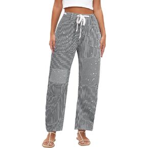 Kedera Women Striped Barrel Jeans Casual Loose Denim Jeans Wide Leg Baggy Pants Mid Waist Boyfriend Jeans Y2k in Saudi Arabia