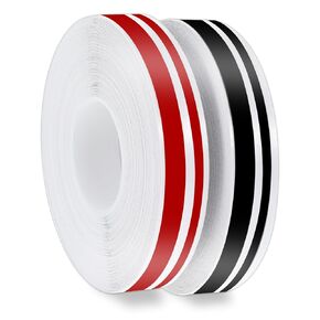 2 Rolls Pin Striping Tape for Cars,32 ft Automotive Pinstriping Tape,Vinyl Pinstripe Tape for Body Emblems Trim Car,Red & Black Pinstripe Tape for DIY Musical Instrument Motorcycle Boat