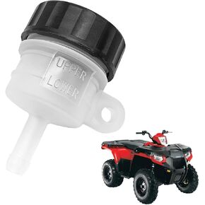 1930854 Motorcycle Rear Brake Master Cylinder Tank Oil Cup Fluid Bottle Reservoir Compatible With Polaris Scrambler Outlaw Sportsman Transparent 1pcs