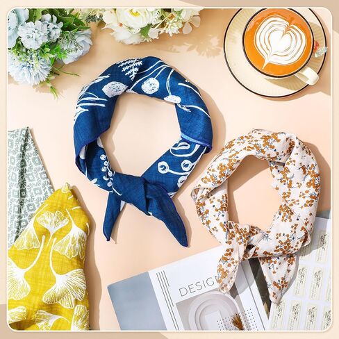 4 Pack 21''x21'' Floral Bandana Headband for Women Summer Cute Retro Hair Head Cotton Scarf for Head in Saudi Arabia