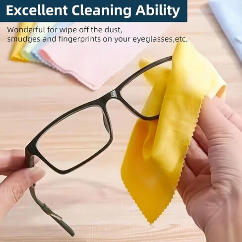 AIMI Assorted Colors Microfiber Cleaning Cloths - 6" x 7" Microfiber Glasses Cloth - Great for Cleaning Eyeglasses, Cell Phones, Screens, Lenses, Glasses and All Delicate Surface (8 Pack) in Saudi Arabia