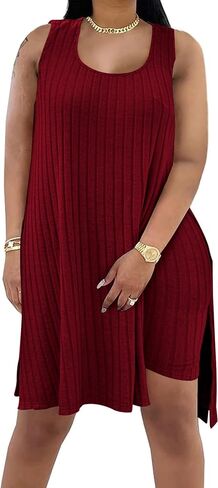 Women's Plus Size Two Piece Outfits Summer Sleeveless Tunic Tops Bodycon Biker Shorts Sweatsuits Sets in Saudi Arabia