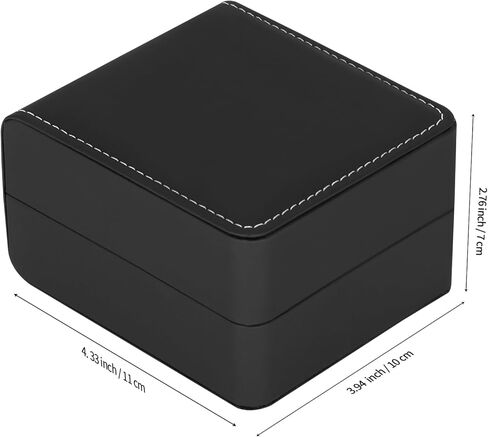 علبة ساعة واحدة ، مربع هدايا ساعة سفر مع وسادة قابلة للإزالة ، ومربعات منظمات عرض Wristing Leather Leather الفاخرة لـ MEM and Women (Black) in Kuwait