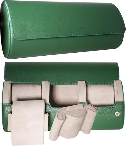 Italian Travel Watch Case | Watch Case Travel | Upgraded Premium MicroSkin Interior | Italian Nappa Leather | Expertly Crafted with High-quality Materials | Safe & Protected (3 roll size) in Saudi Arabia