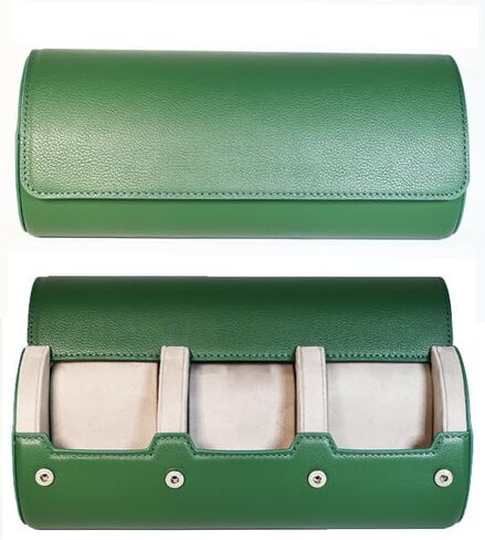 Italian Travel Watch Case | Watch Case Travel | Upgraded Premium MicroSkin Interior | Italian Nappa Leather | Expertly Crafted with High-quality Materials | Safe & Protected (3 roll size) in Saudi Arabia