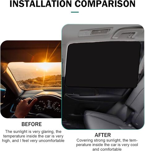 4 PCS Window Window Sunshade ، النافذة الخلفية الأمامية الشبكة الشمسية ، حماية من أشعة الشمس ، تبريد العزل الحراري ، عالمي لمعظم السيارات (أسود) in Kuwait