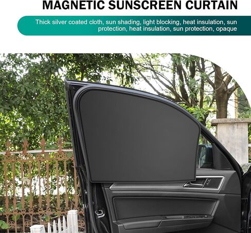 4 PCS Car Side Window Sunshade, Front Rear Window Sunshade Net, Sun Protection Heat Insulation Cooling Elastic, Universal for Most Car (Black) in Saudi Arabia