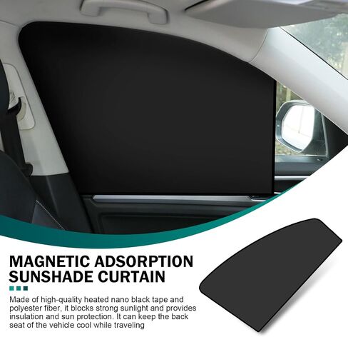 4 PCS Car Side Window Sunshade, Front Rear Window Sunshade Net, Sun Protection Heat Insulation Cooling Elastic, Universal for Most Car (Black) in Saudi Arabia