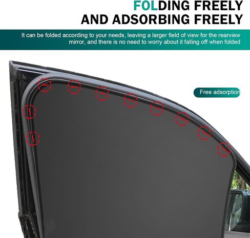 4 PCS Car Side Window Sunshade, Front Rear Window Sunshade Net, Sun Protection Heat Insulation Cooling Elastic, Universal for Most Car (Black) in Saudi Arabia