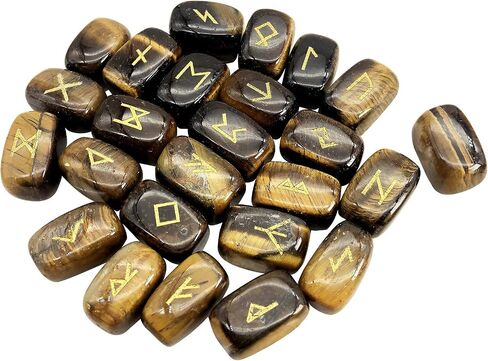 Natural Amethyst Rune Stones Set, Engraved Elder futhark Viking Alphabet Runes Gemstone Chakra Balancing Reiki Healing Spiritual Metaphysical, 25Pcs in Saudi Arabia