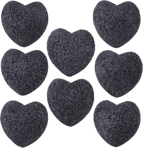 Sunyik Lava Rock Gemstone Heart Puffy ، طبيعية لتمييز الحجر الجيب ، مجموعة النشر العطرية للزيت الأساسي ، 1 بوصة ، الأزرق ، حزمة 10 in Saudi Arabia
