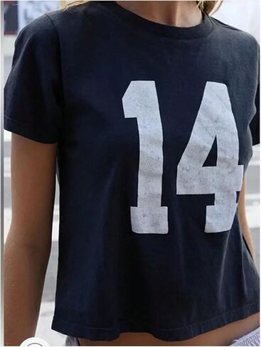 SOLY HUX Girl's Number Graphic Tees Short Sleeve Crew Neck Y2k Tops Jersey Shirts in Saudi Arabia