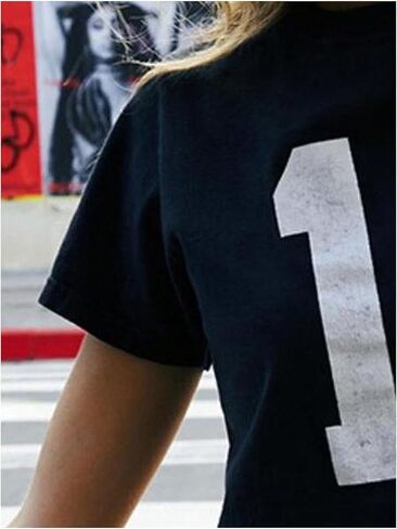 SOLY HUX Girl's Number Graphic Tees Short Sleeve Crew Neck Y2k Tops Jersey Shirts in Saudi Arabia
