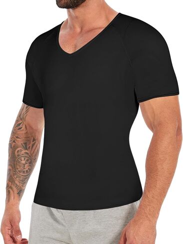 MISS MOLY Men's Sweatproof Undershirt V Neck Sweat Proof Shirt with Underarm Sweat Pads Moisture Wicking T-Shirt in Saudi Arabia