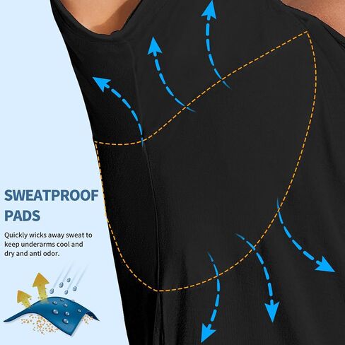 MISS MOLY Men's Sweatproof Undershirt V Neck Sweat Proof Shirt with Underarm Sweat Pads Moisture Wicking T-Shirt in Saudi Arabia