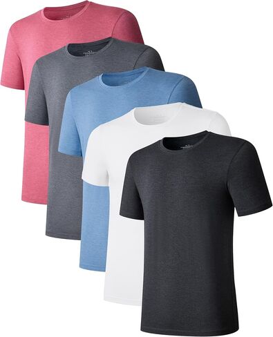 CF MENMIRTS LINDERSHIRTS BAMBOO RAYON MOISTURE WICHING TIRTS Short Sleeve Crewneck Tees for Men Slim Fit Thirts 3 أو 5 Pack in Kuwait