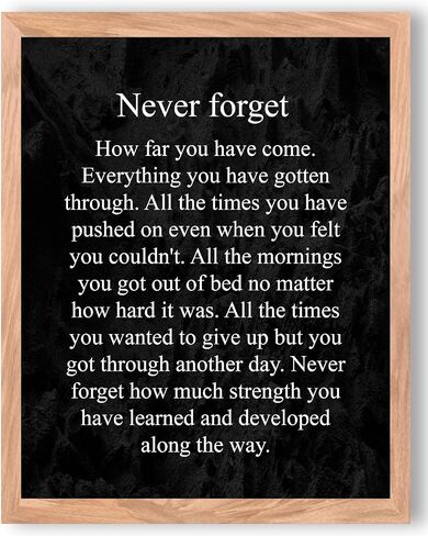 Never Forget How Far You Have Come - Inspirational Wall Art Print, Typographic Picture Print For Office Desk Decor, Living Room Décor, Studio Display, Great Motivational Wall Art Gift, Unframed 8x10 in Saudi Arabia