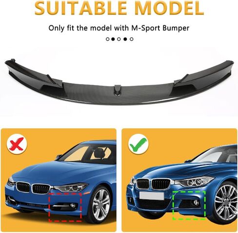 الشفة الأمامية SNA متوافقة مع (2019-2022) 3 سلسلة G20 سيدان M340i / M340i xDrive، مقسم سد الهواء لذقن الشفاه (أسود لامع 3 قطع) in Saudi Arabia