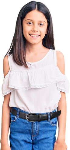 أحزمة Welrog Kids للأولاد والبنات بو حزام الجلود للزي المدرسي الجينز غير الرسمي من 6 إلى 10 سنوات in Kuwait