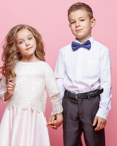 أحزمة Welrog Kids للأولاد والبنات بو حزام الجلود للزي المدرسي الجينز غير الرسمي من 6 إلى 10 سنوات in Kuwait