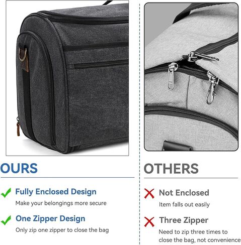 Garment Duffle Bag Garment Bag Duffle Bag Combo for Travel Convertible Carry on Bag with Detachable Suit Travel Bags for Men Bussiness (Canvas, Black) in Saudi Arabia