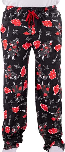 Ripple Junction Naruto Shippuden Men's Lounge Pants Akatsuki Itachi Kunai Shuriken All Over Print Anime Officially Licensed in Saudi Arabia