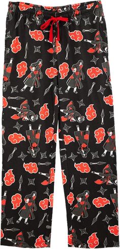 Ripple Junction Naruto Shippuden Men's Lounge Pants Akatsuki Itachi Kunai Shuriken All Over Print Anime Officially Licensed in Saudi Arabia