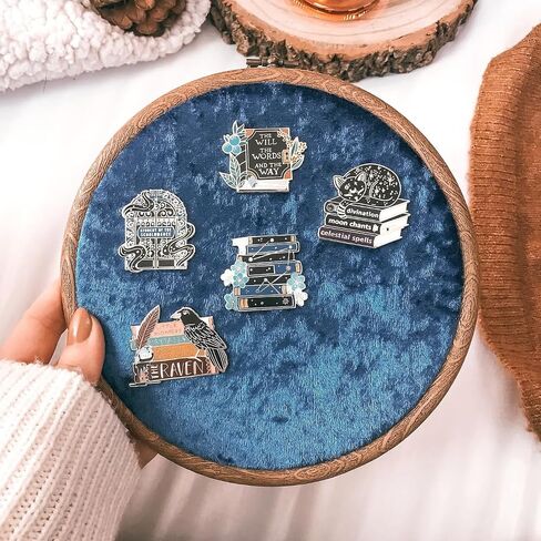 REOVE Wall Hanging Pin Collection Display Stand Enamel Pin Display Holder Display Board, Canvas Leather Embroidery Hoop for Display Pins Buttons Wall Decoration in Saudi Arabia