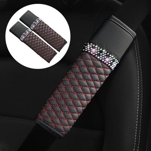 2PCS Car Seat Belt Cover, Breathable Leather Shoulder Pads Protect Your Neck, Harness Pads Strap for a More Comfortable Driving, Car Accessories Compatible for Women Girls (Pink) in Saudi Arabia