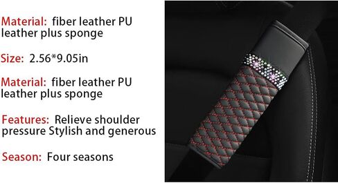 2PCS Car Seat Belt Cover, Breathable Leather Shoulder Pads Protect Your Neck, Harness Pads Strap for a More Comfortable Driving, Car Accessories Compatible for Women Girls (Pink) in Saudi Arabia