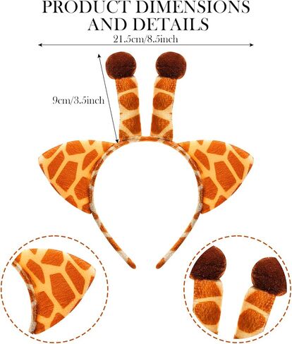 Cindeer 3 Pcs Halloween Ear Costume Headband Zoo Jungle Safari Plush Ear Hair Hoop for Halloween Adult Animal Cosplay Party in Saudi Arabia
