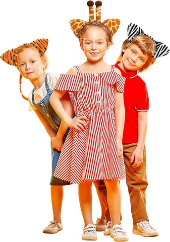 Cindeer 3 Pcs Halloween Ear Costume Headband Zoo Jungle Safari Plush Ear Hair Hoop for Halloween Adult Animal Cosplay Party in Saudi Arabia